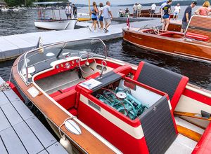 Classic runabout with red interior